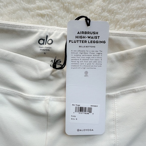 Alo Yoga High Waist Flutter Legging Ivory Small - Picture 7 of 11